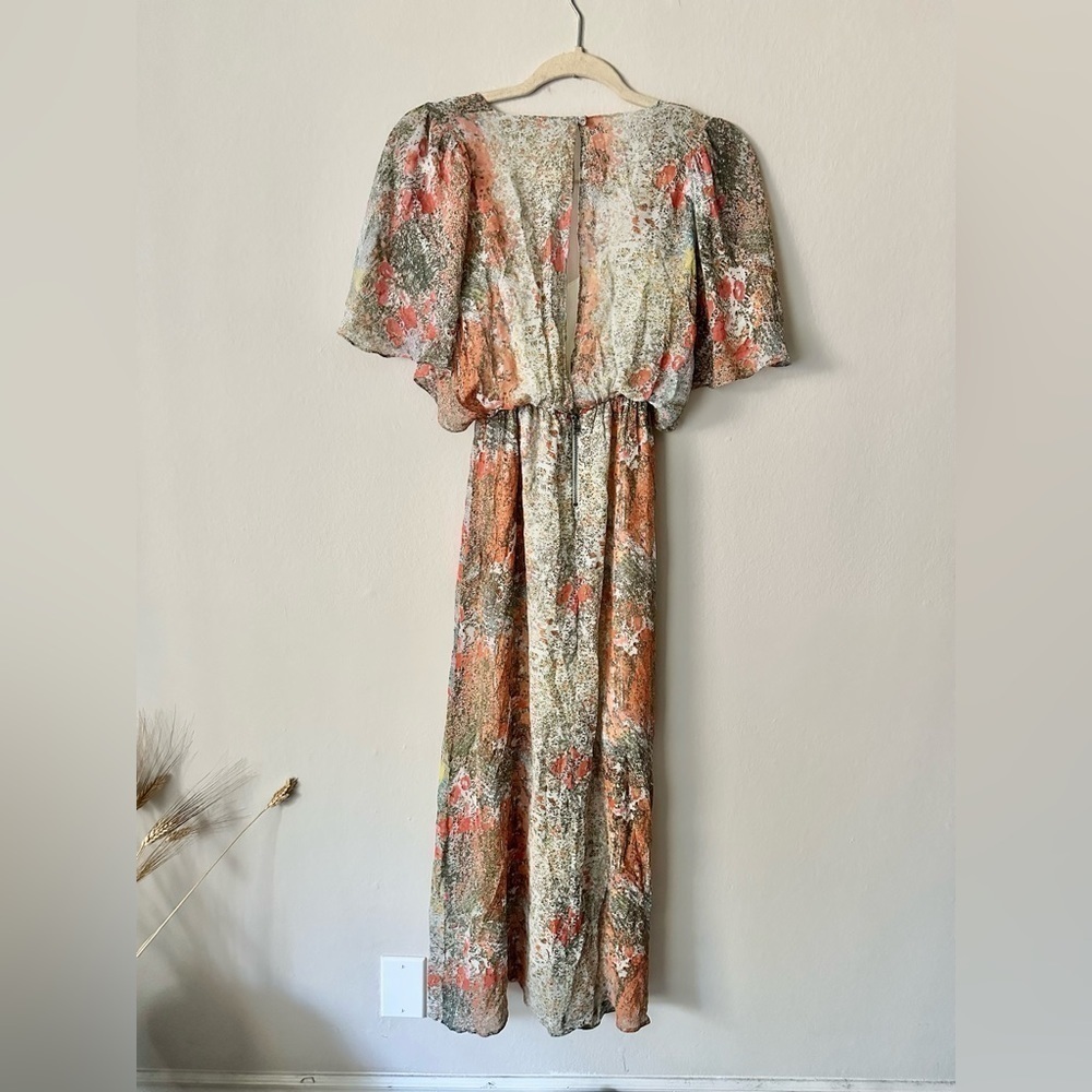 Alice + Olivia Floral Maxi Silk Dress XS Wedding Spring Bridal - Picture 15 of 15